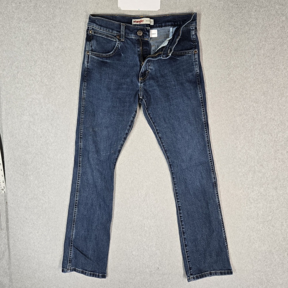 Wrangler Men Jeans 30X32 Blue Denim Bootcut 30" Inseam